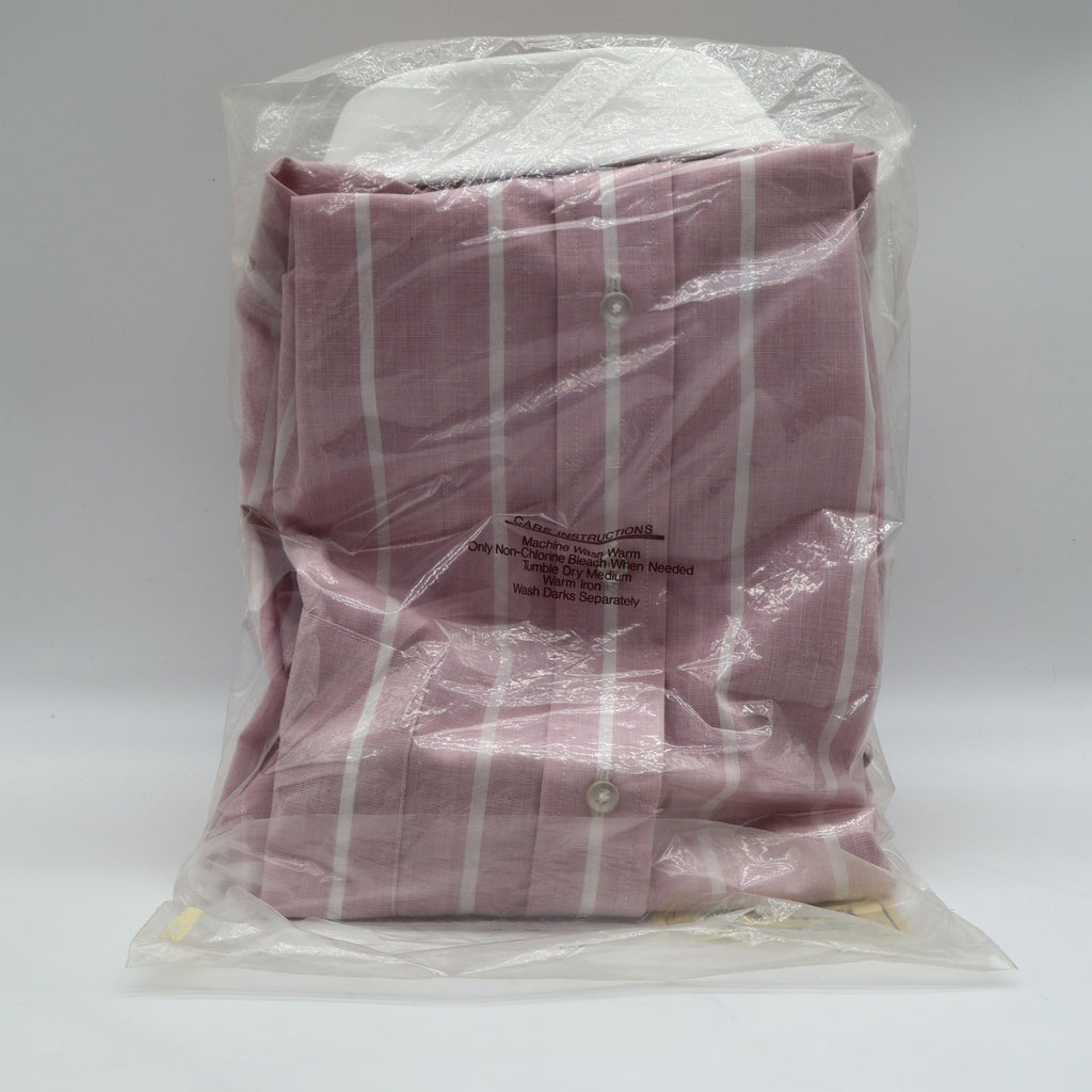 Mark VII Dress Shirt Mens 15.5 32/33 Vintage Pink Striped Contrast Collar USA - take2supply