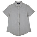 Dee Cee Striped Button Up Shirt Womens 9/10 Vintage 80s Gray Cotton Blend USA - take2supply
