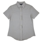 Dee Cee Striped Button Up Shirt Womens 9/10 Vintage 80s Gray Cotton Blend USA - take2supply