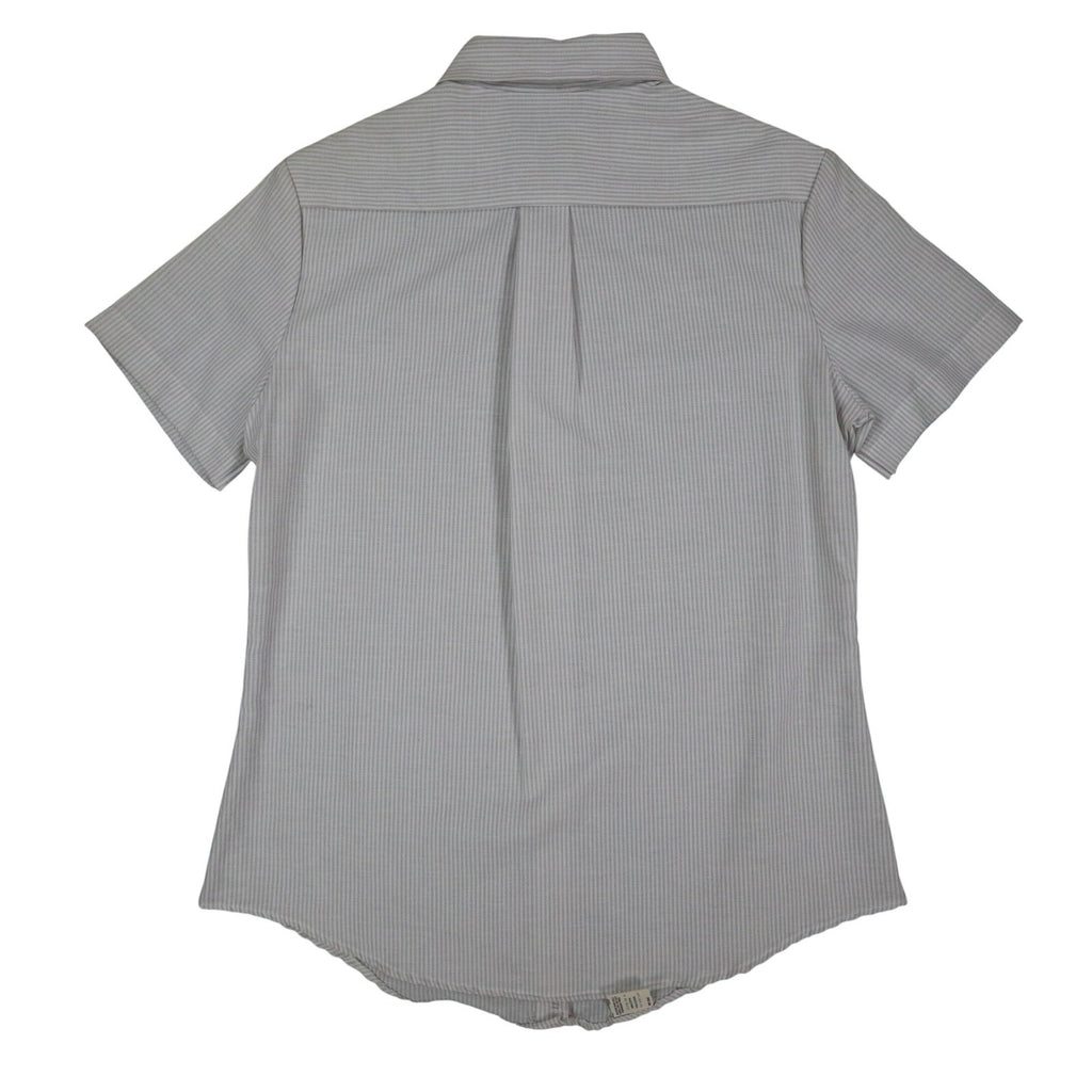 Dee Cee Short Sleeve Button Up Womens 14 Vintage Gray Striped Made in USA Shirt - take2supply