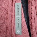 Absolutely Famous Chenille Cable Knit Sweater Womens XL Pink Scalloped AD1350 - take2supply