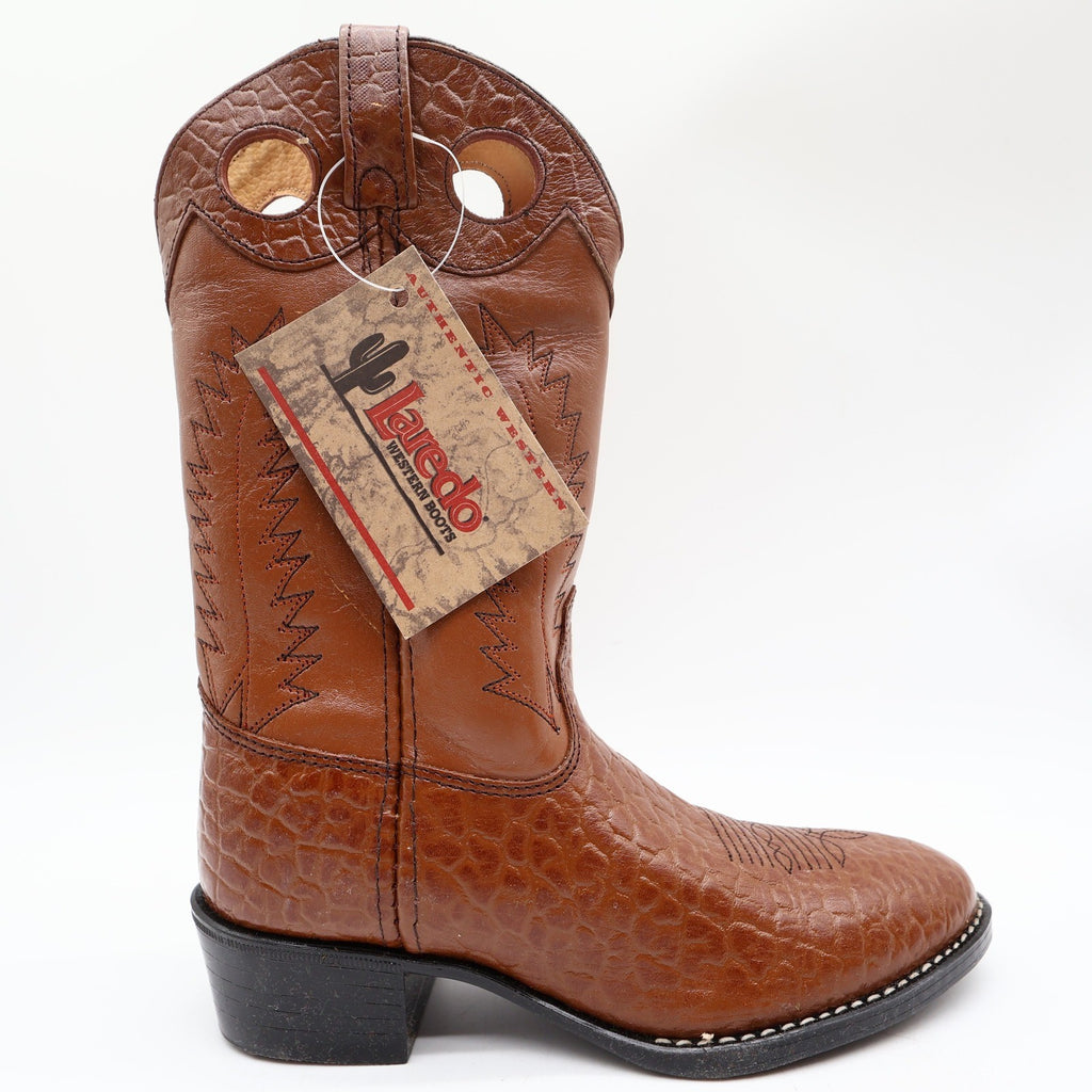 Laredo Tan Bullhide Western Boots Boys 2D Tan Leather NWT Deadstock CB293 - take2supply