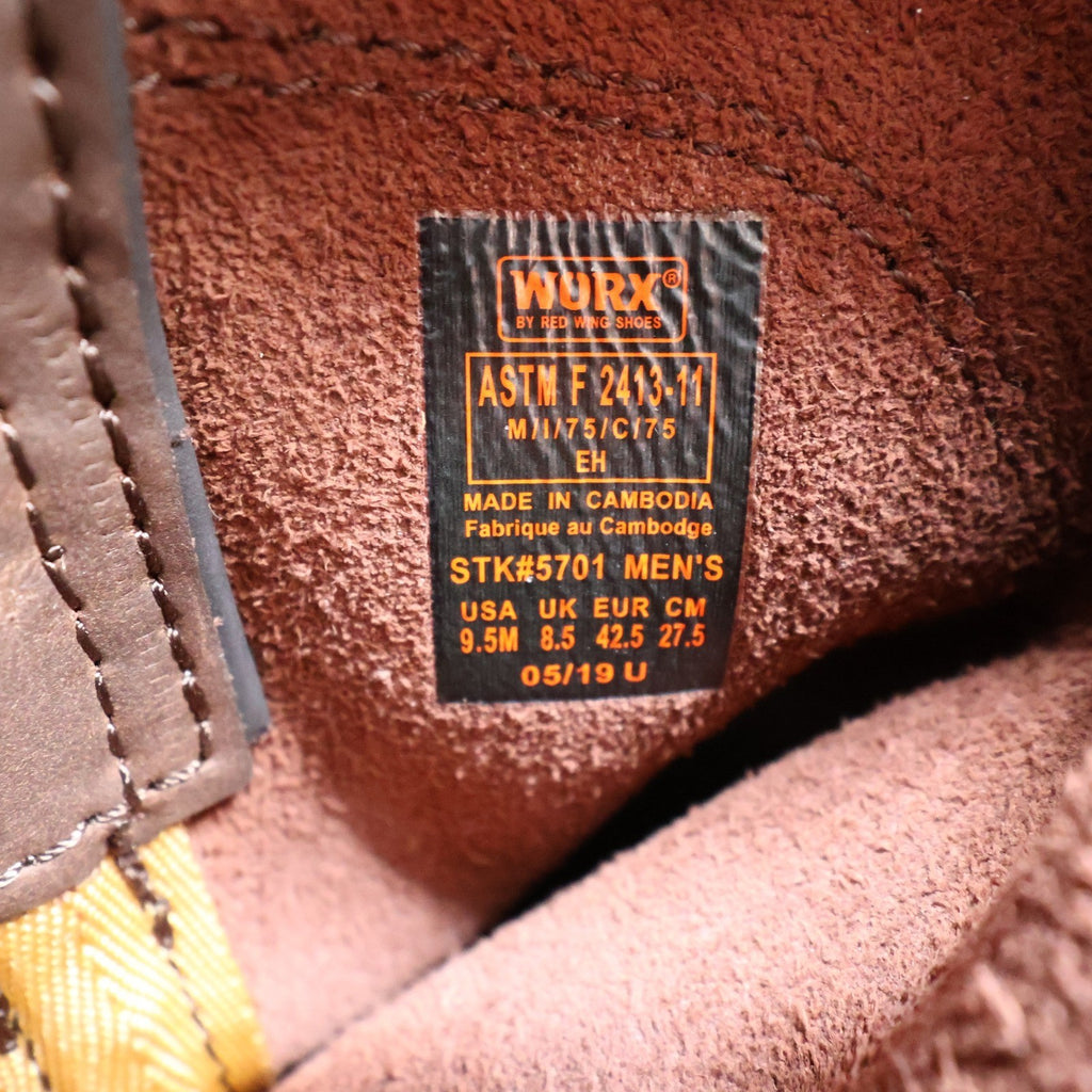 Worx by Red Wing 5701 Steel Toe Work Boots Mens 9.5 Brown Leather New NIB - take2supply