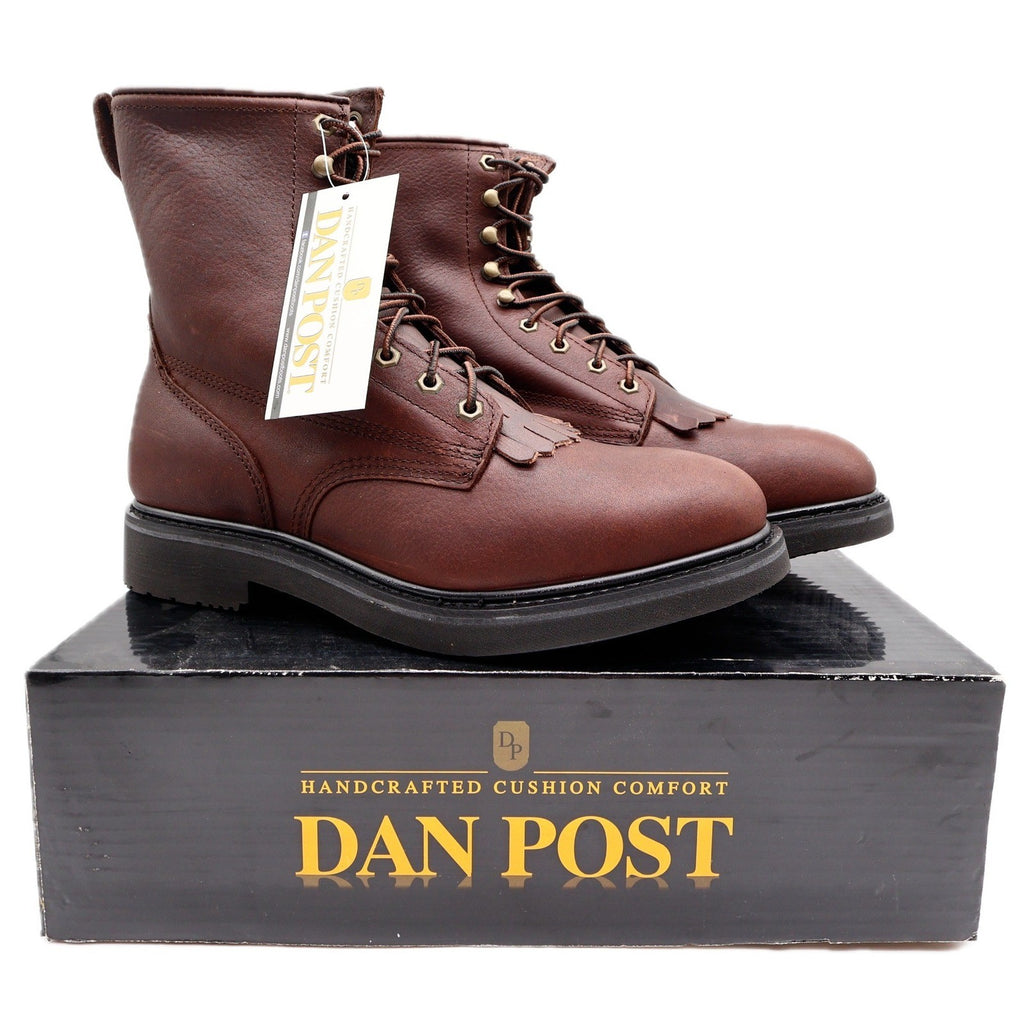 Dan Post Lace Up Work Boots Mens 12D Brown Oily Leather Kiltie DP69612 NWT - take2supply
