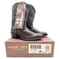 Wrangler Vintage Western Cowboy Boots Childrens 1.5 Brown Black Leather NWT - take2supply