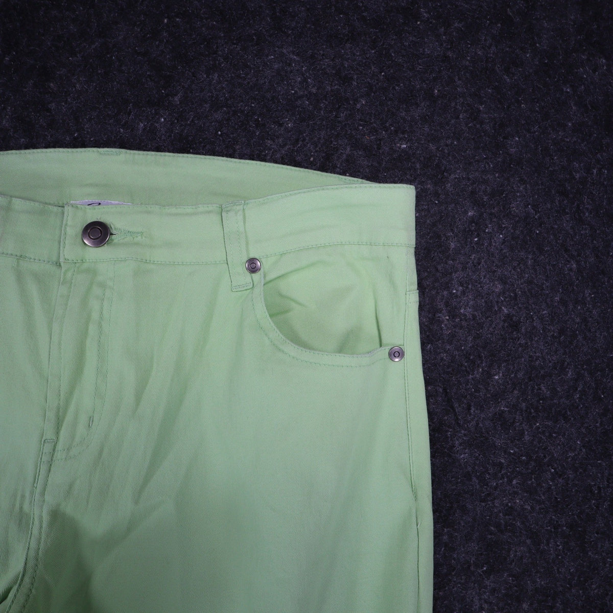 Casual Kiss Flare Pants Womens 10 L Lime Green Cotton Stretch Y2K Style C876 - take2supply