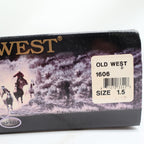 Old West 1606 Western Cowboy Boots Kids Size 1.5 Brown Black Leather NWT - take2supply