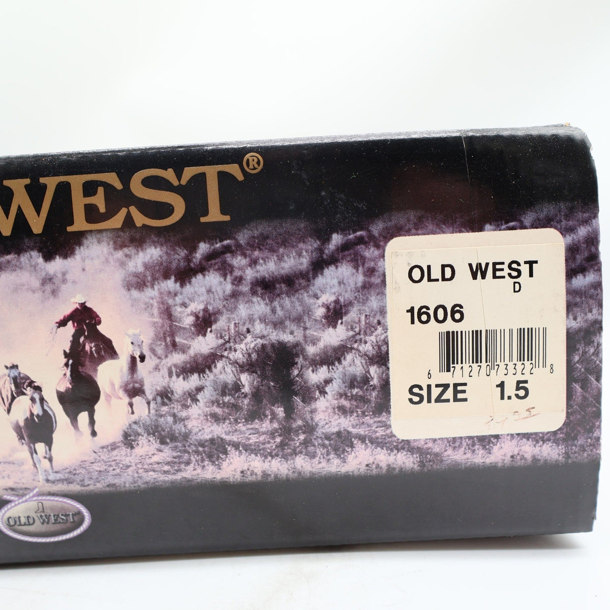 Old West 1606 Western Cowboy Boots Kids Size 1.5 Brown Black Leather NWT - take2supply
