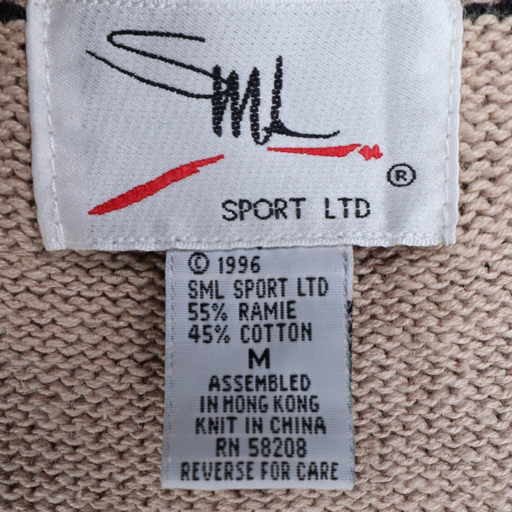 SML Sport Ltd Sweater Vest Womens M Vintage 1996 Argyle Knit Tan Red Black - take2supply