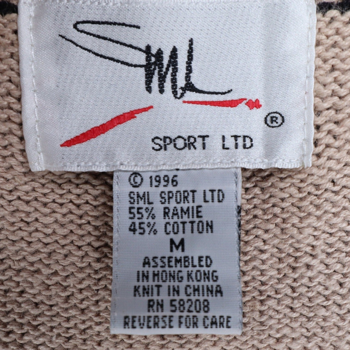 SML Sport Ltd Sweater Vest Womens M Vintage 1996 Argyle Knit Tan Red Black - take2supply