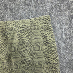 She + Sky Snake Print Mini Skirt Womens Medium Green Cotton Distressed NWT - take2supply