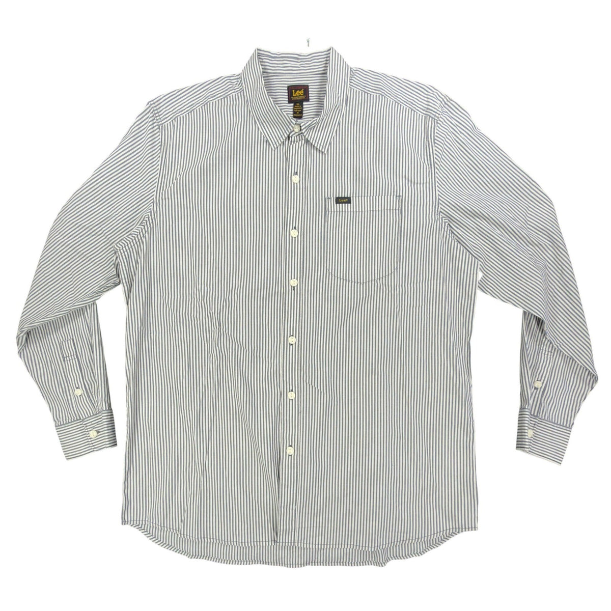 Lee Men XL Ecru Stripe Button Down Shirt Long Sleeve Cotton Stretch NWT C451 - take2supply