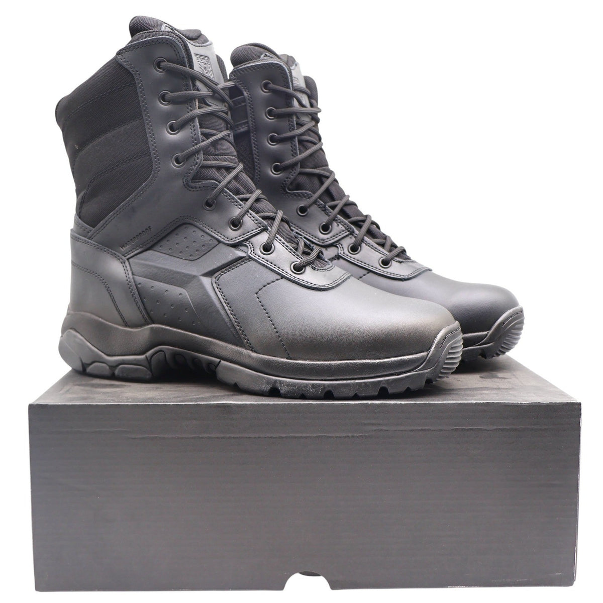 Battle Ops Tactical Boot Mens 10.5 Waterproof Side Zip Black Leather BOPS8001 - take2supply