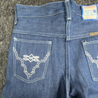 Young Maverick Girls 10 Blue Cotton Blend Straight Leg Embroidered Jeans - take2supply