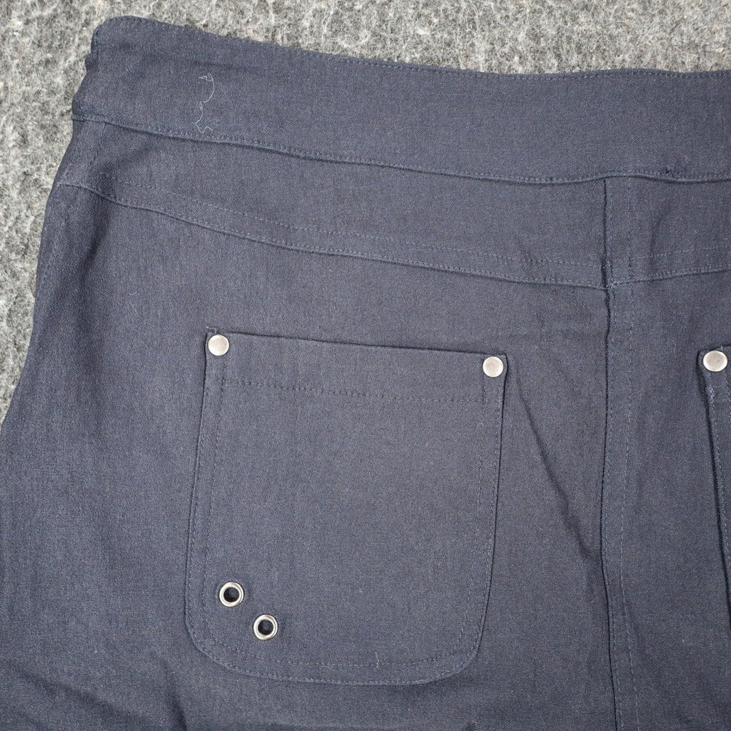 Zo & Co. Skirt Women 6 Navy Blue Braided Trim Utility Pocket Rayon Blend C1-905 - take2supply