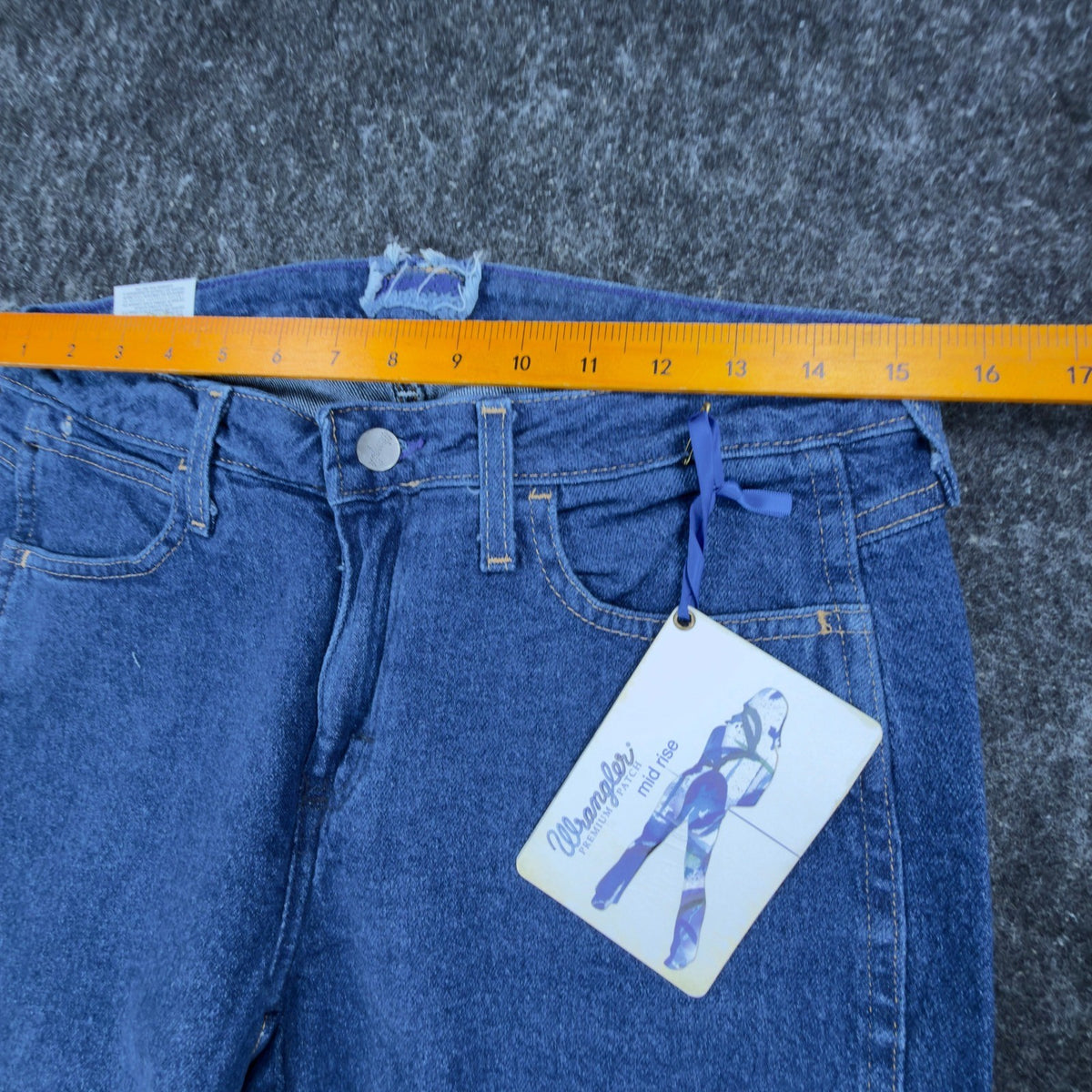 Wrangler Y2K Cowboy Cut Jeans Womens 7/8 x 34 Blue Denim Bootcut NWT - take2supply