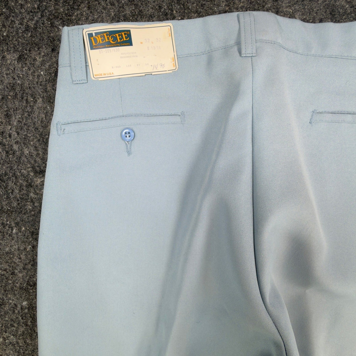 Dee Cee Vintage 70s Dress Pants Mens 32x32 Light Blue Slacks USA NOS NWT - take2supply