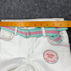 Levi's Y2K Denim Bermuda Shorts Girls 10 White Ramie Blend NWT - take2supply