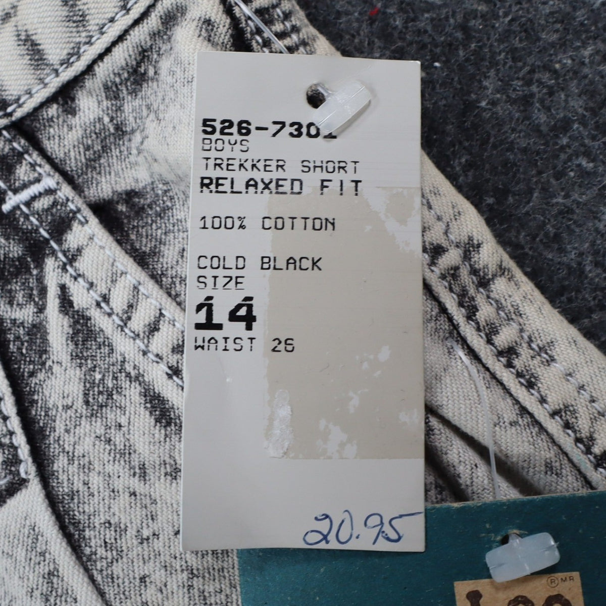 Lee Trekker Shorts Boys 14 Vintage 90s Acid Wash Black Cotton Relaxed Fit NWT - take2supply