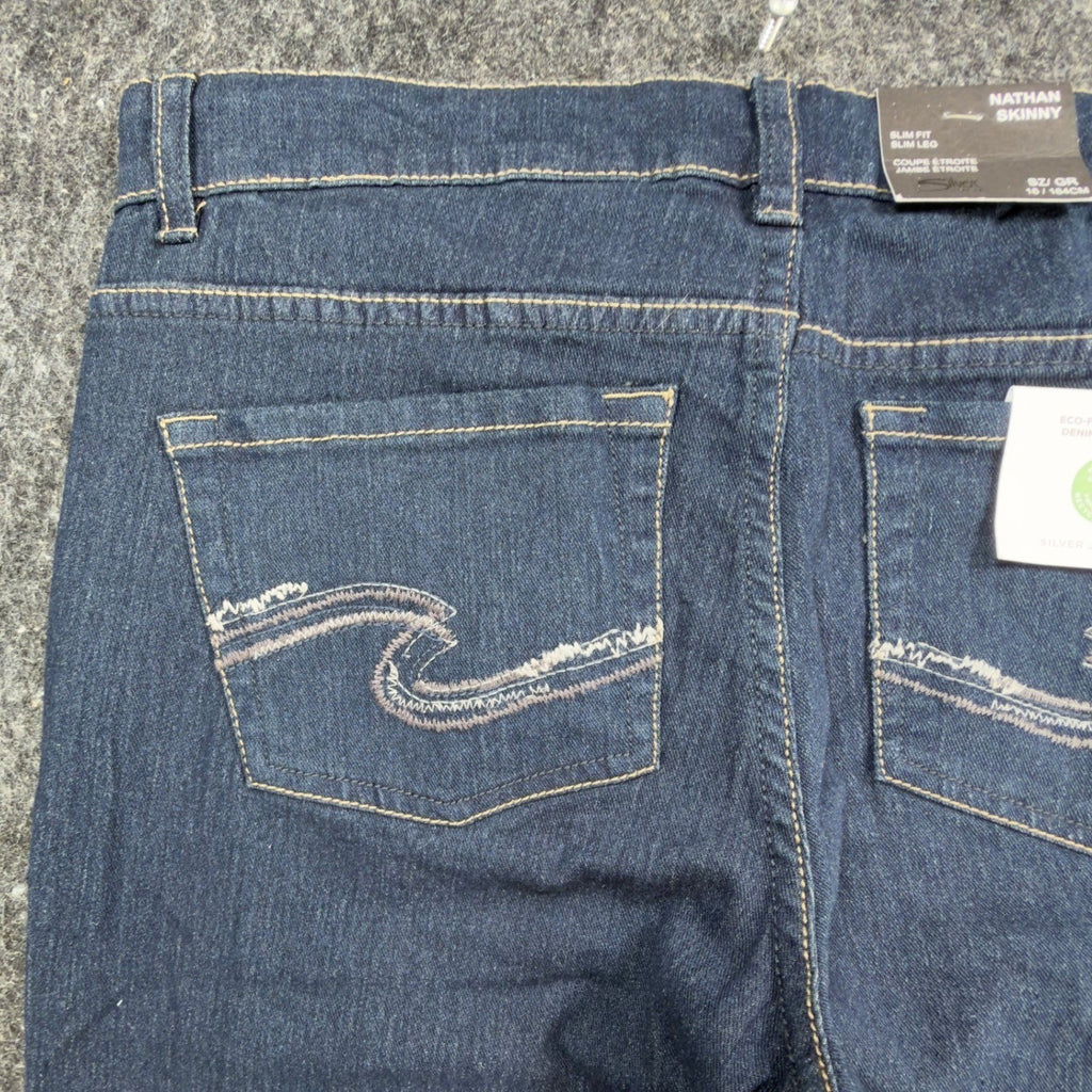 Silver Jeans Co. Nathan Skinny Jeans Boys Size 16 Dark Blue Denim NWT - take2supply