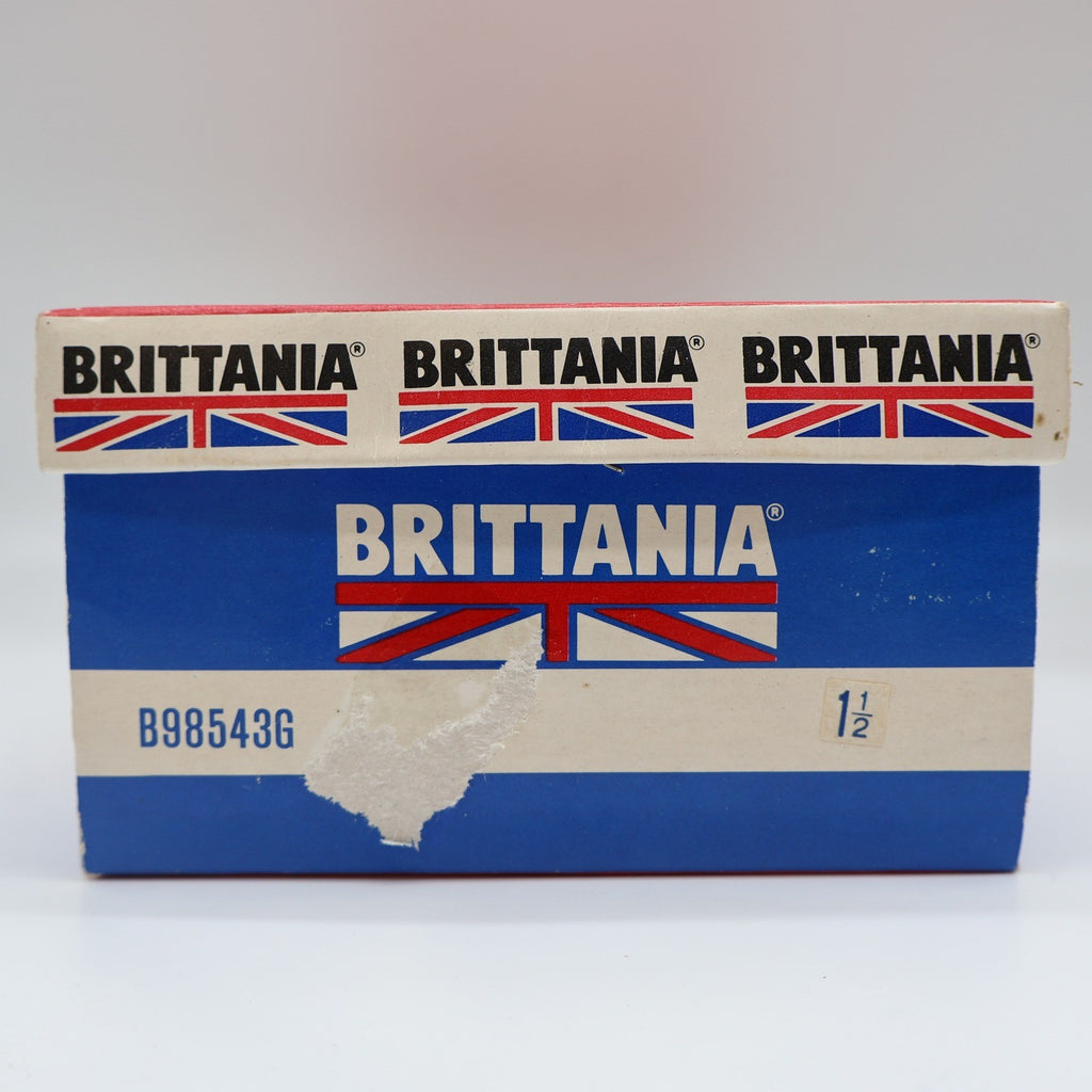 Brittania Sneakers Kids Size 1.5 Vintage 80s White Leather Teal Pink B98543G - take2supply