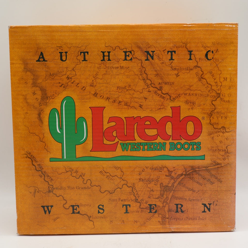 Laredo Zip Trucker Boots Mens 9.5 D Burnt Apple Leather Western Cowboy 62008 - take2supply