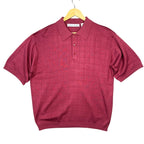 IRVINE PARK Mens Red Plaid Knit Short Sleeve Polo Shirt XL - take2supply