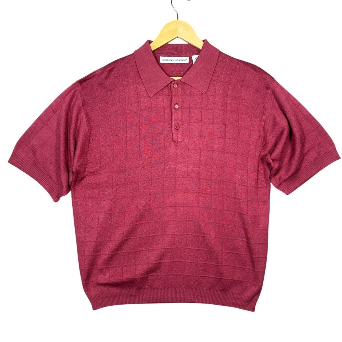IRVINE PARK Mens Red Plaid Knit Short Sleeve Polo Shirt XL - take2supply