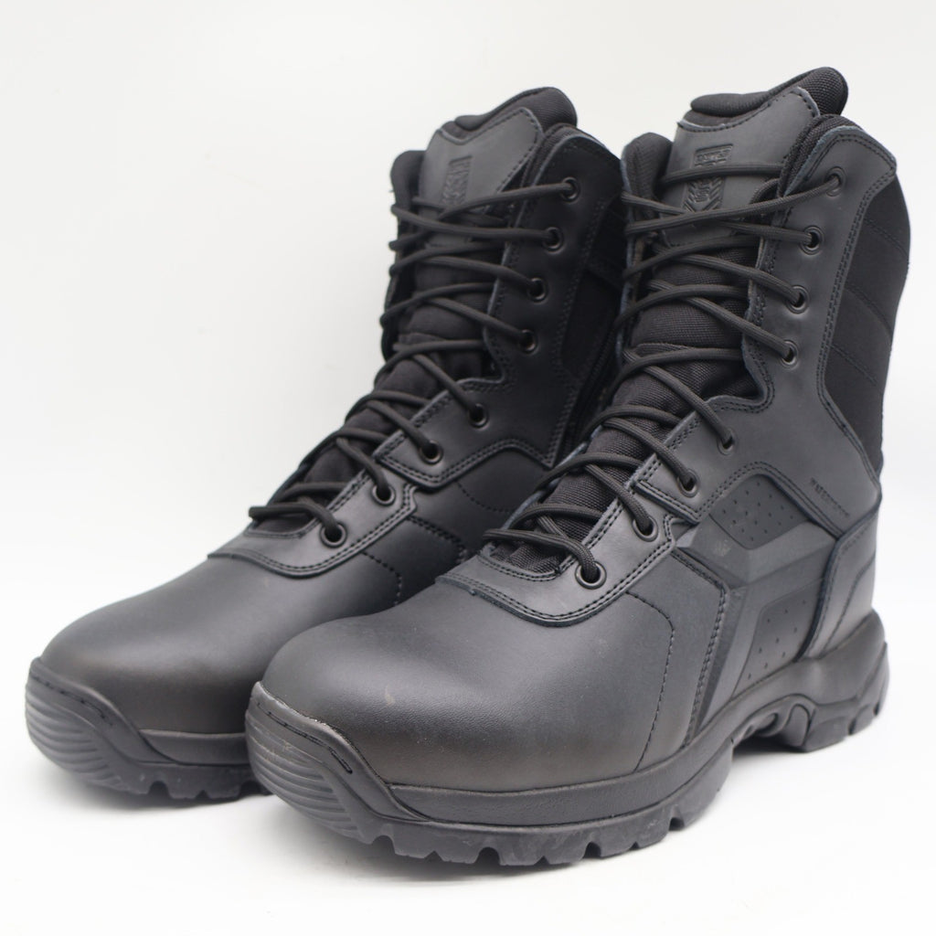Battle Ops Tactical Boot Mens 10.5 Waterproof Side Zip Black Leather BOPS8001 - take2supply