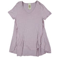 Vocal Rhinestone Stud Tunic Top Womens Small Mauve Pink High Low Layered V-Neck - take2supply
