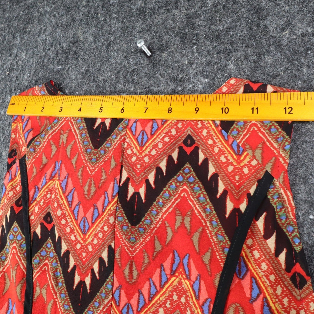 Esley Collection Dress Womens Small Red Geometric Chevron Handkerchief Hem NWT - take2supply