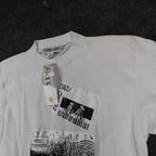 A'Milano Vintage 90s Jazz Graphic Tee Small White Single Stitch Deadstock NWT - take2supply