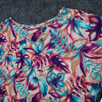Xtrovert by Donnkenny Blouse Womens Medium Vintage 90s Rayon Tropical Floral USA - take2supply