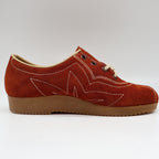 Travlers Lace Up Shoes Womens 5.5 Vintage Rust Brown Suede Gum Wedge Sole NOS - take2supply