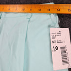 Southern Lady Pleated Shorts Womens Size 10 Aqua Twill High Waist Elastic Back - take2supply