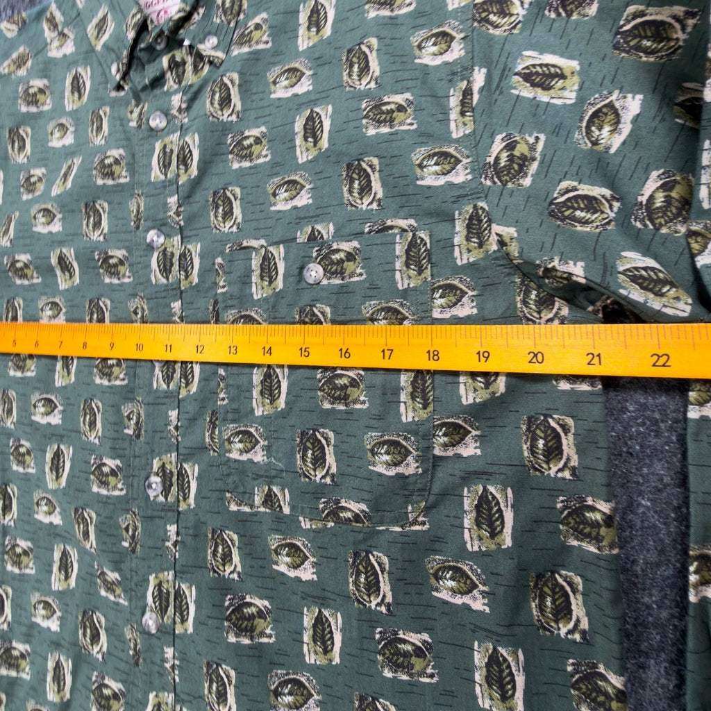 Wrangler Rugged Wear Leaf Print Shirt Mens M Green Cotton NWT R960LLV New - take2supply