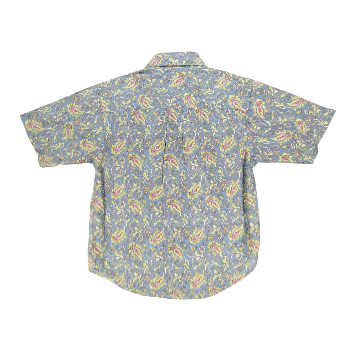 Cotler 90s Paisley Button Up Shirt Boys 6 Blue Cotton NWT Deadstock - take2supply