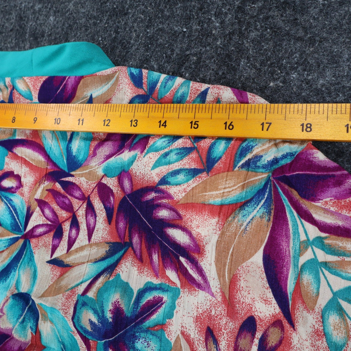 Xtrovert Blouse Womens 8 Vintage 90s Teal Floral Faux Vest Rayon Short Sleeve - take2supply