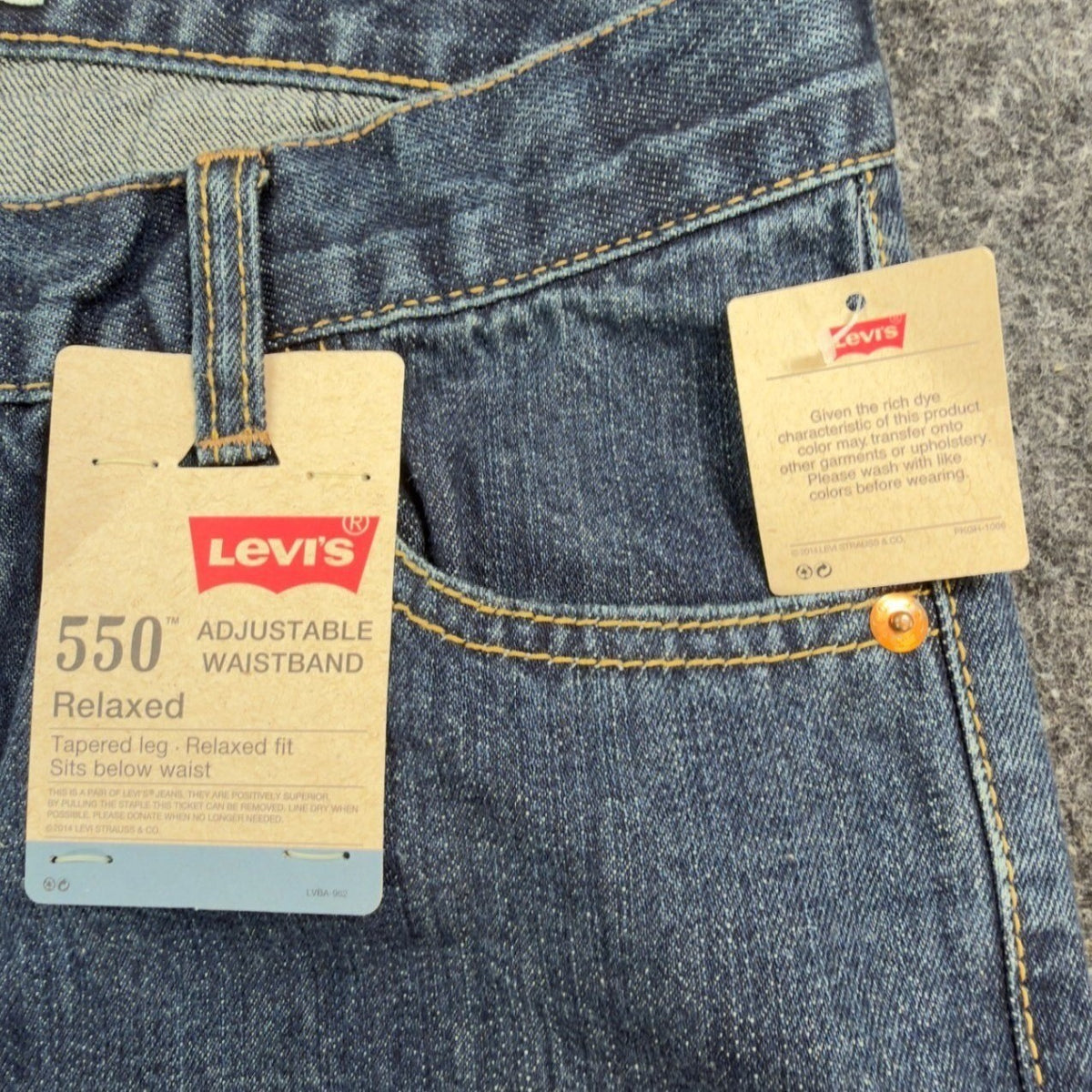 Levi's 550 Jeans Kids 10 Husky Dark Stone Denim Relaxed Tapered 30x26 NWT - take2supply