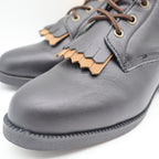 Saddle Brand Boots Womens 9 Black Leather Kiltie Lace Up Work Western 550 Y2K - take2supply