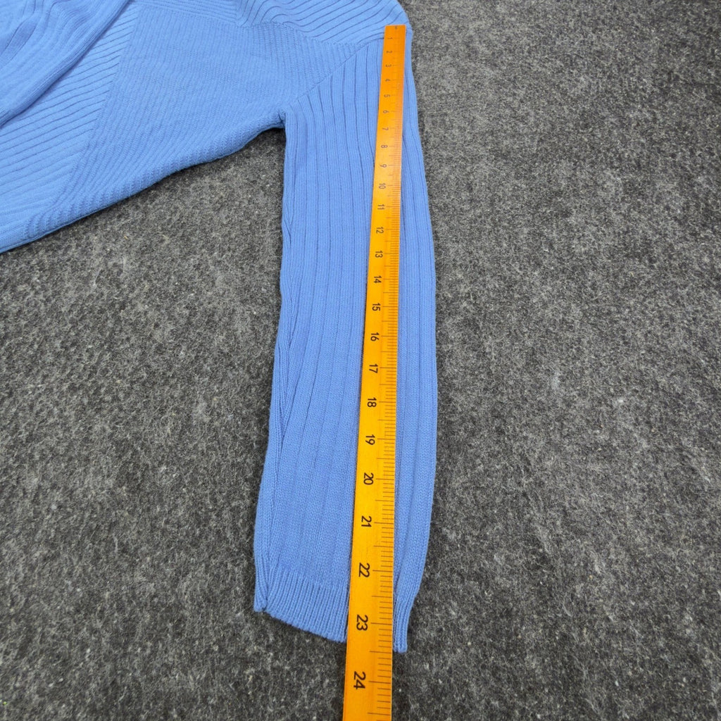 Excelsior Vintage 90s Ribbed Knit Sweater Mens Medium Blue Cotton Excellent - take2supply