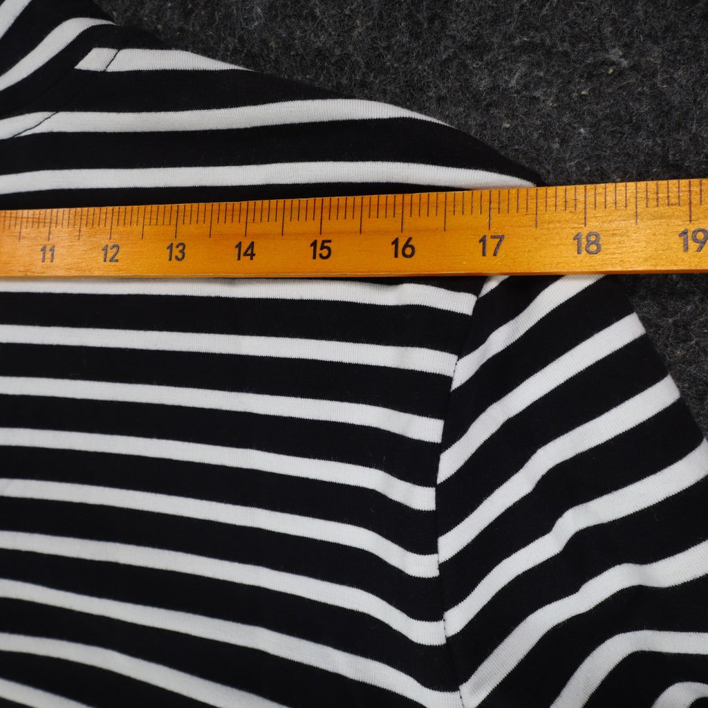 Links Womens S Black White Striped Full Zip Knit Jacket Stretch NWT - take2supply