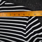 Links Womens S Black White Striped Full Zip Knit Jacket Stretch NWT - take2supply