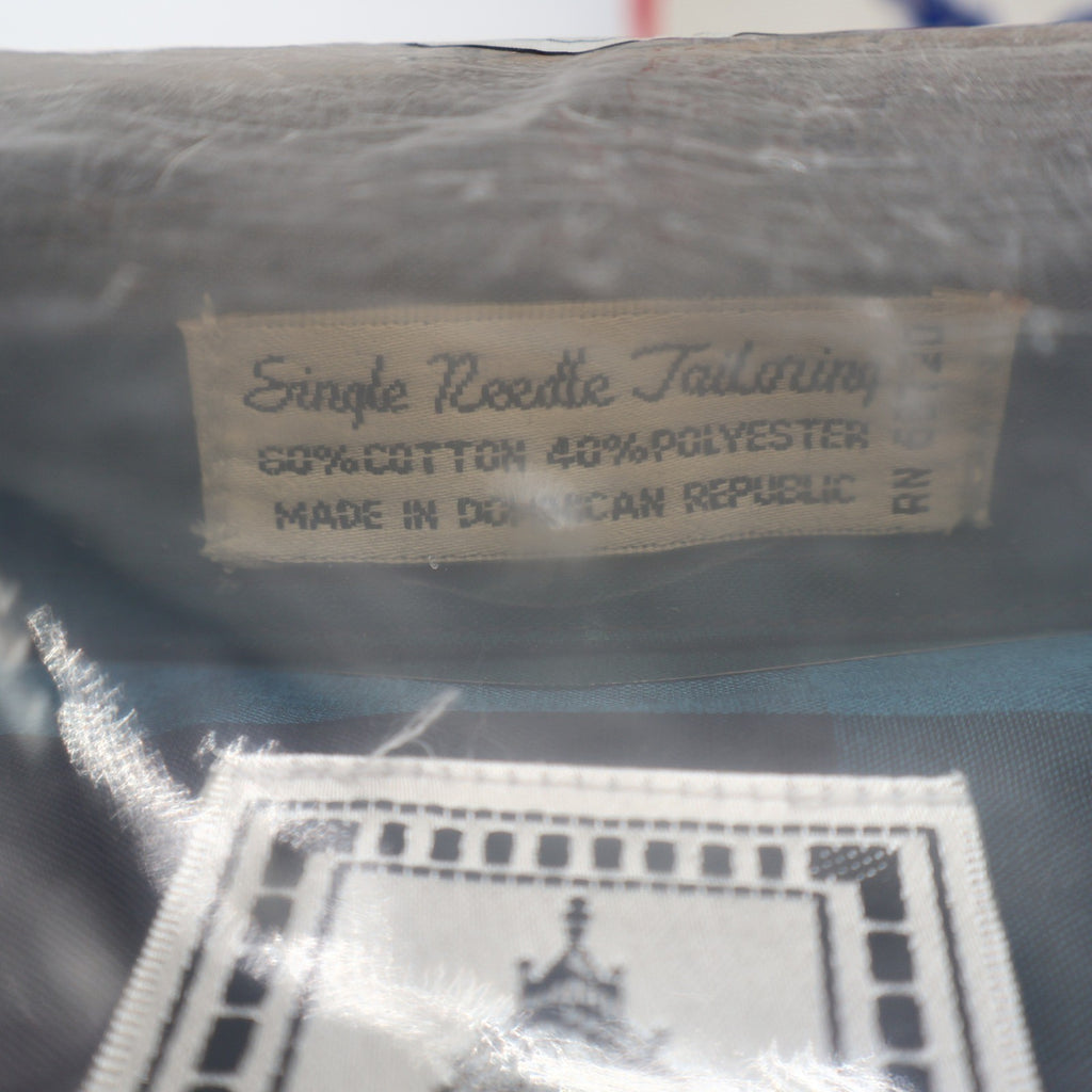 London Fog Shirt Mens XL Vintage 90s Blue Plaid Cotton Blend Deadstock NIB - take2supply