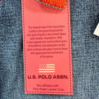 US Polo Assn Y2K Flare Jeans Girls 8 Blue Denim Stretch Belted NWT - take2supply