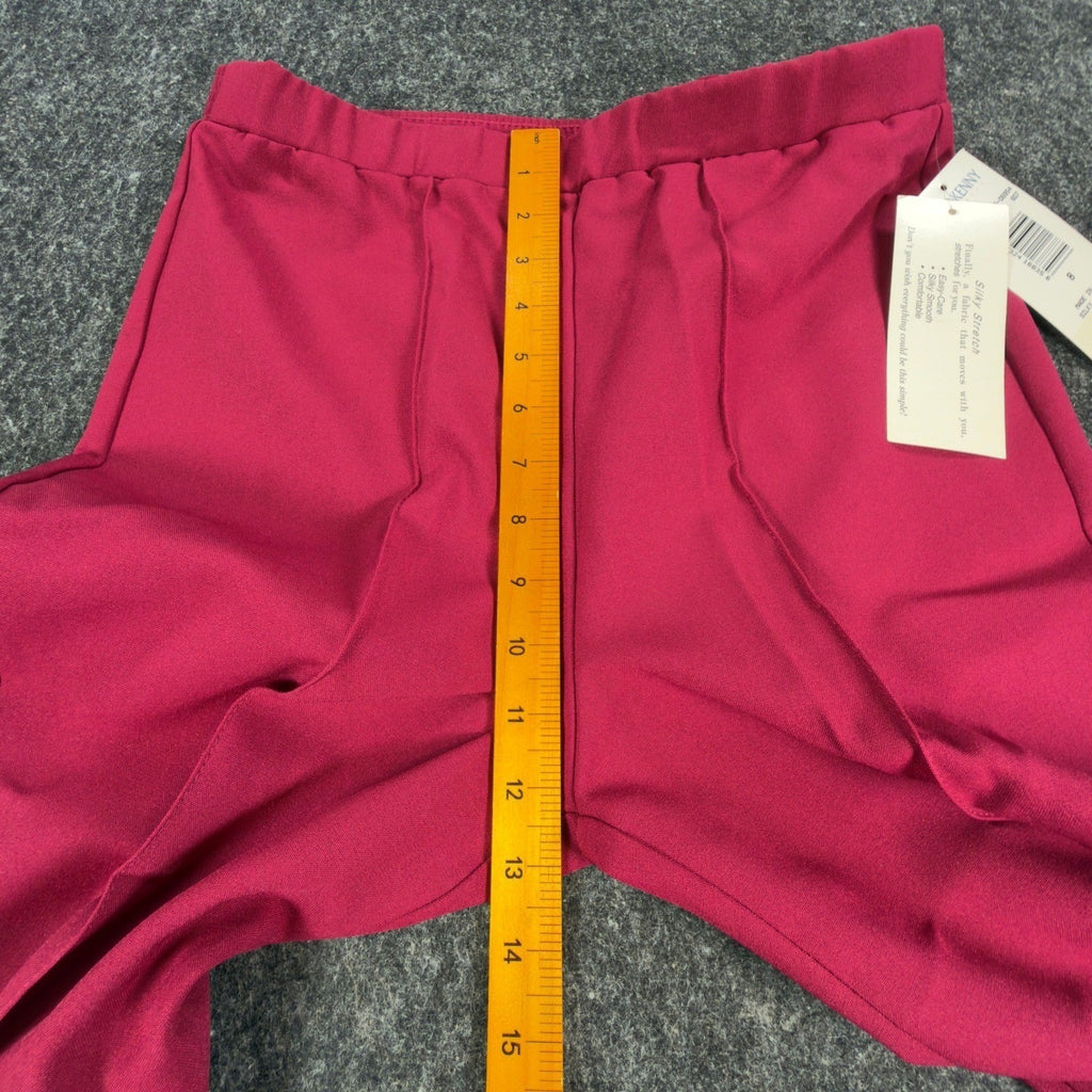 Donnkenny Classics Stirrup Pants Womens 8 Vintage 90s Garnet Pink Silky Stretch - take2supply