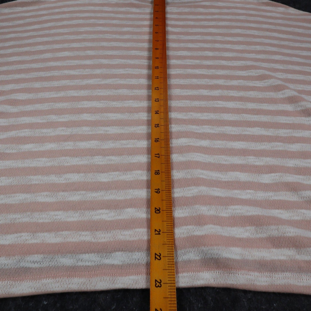 Hem & Thread Striped Knit Top Womens S/M Pink White Oversized Drop Shoulder NWT - take2supply