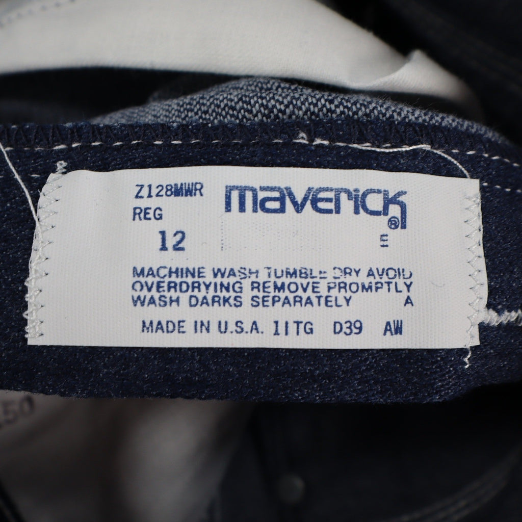 Maverick Straight Leg Jeans Boys 12 Regular Vintage 70s Blue Denim Deadstock USA - take2supply