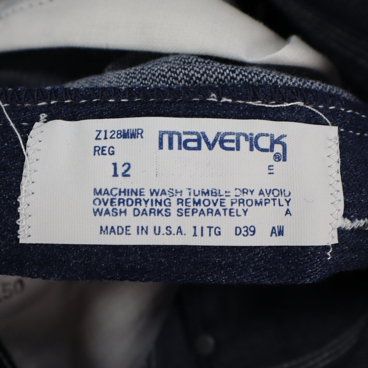 Maverick Straight Leg Jeans Boys 12 Regular Vintage 70s Blue Denim Deadstock USA - take2supply
