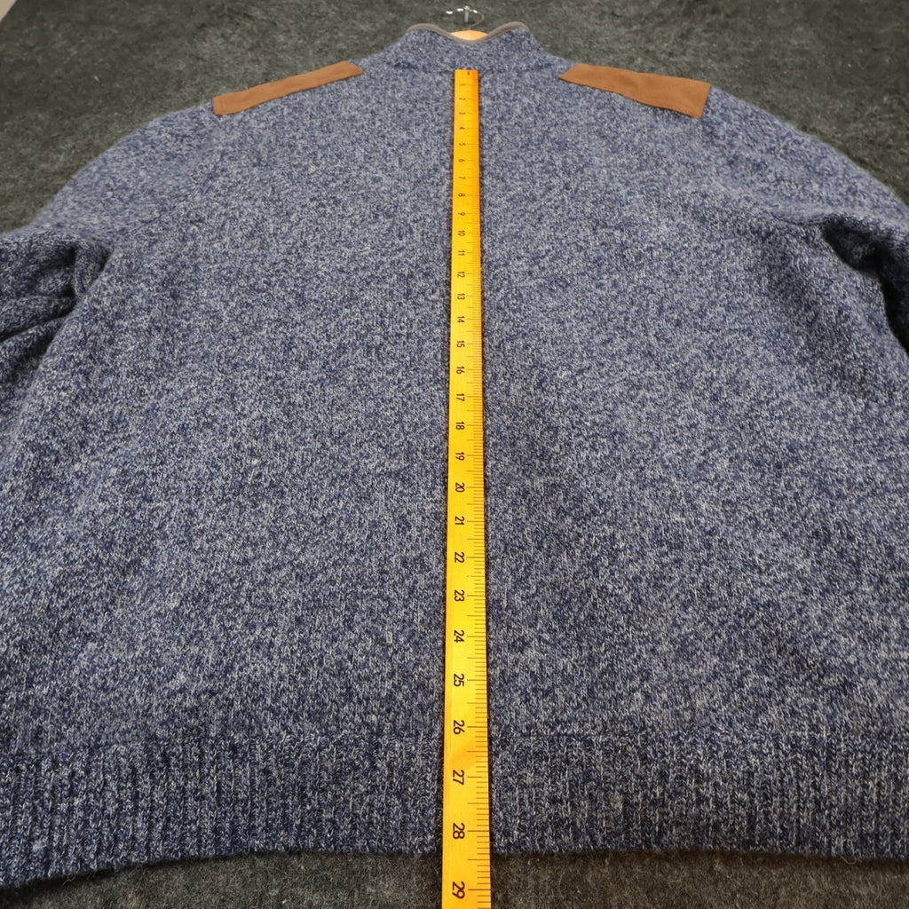 Duluth Trading Co Shetland Wool Windproof Zip Sweater Mens 2XL Blue Quilted - take2supply
